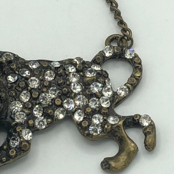 Vintage Jaguar Rhinestone Necklace - Picture 3 of 6